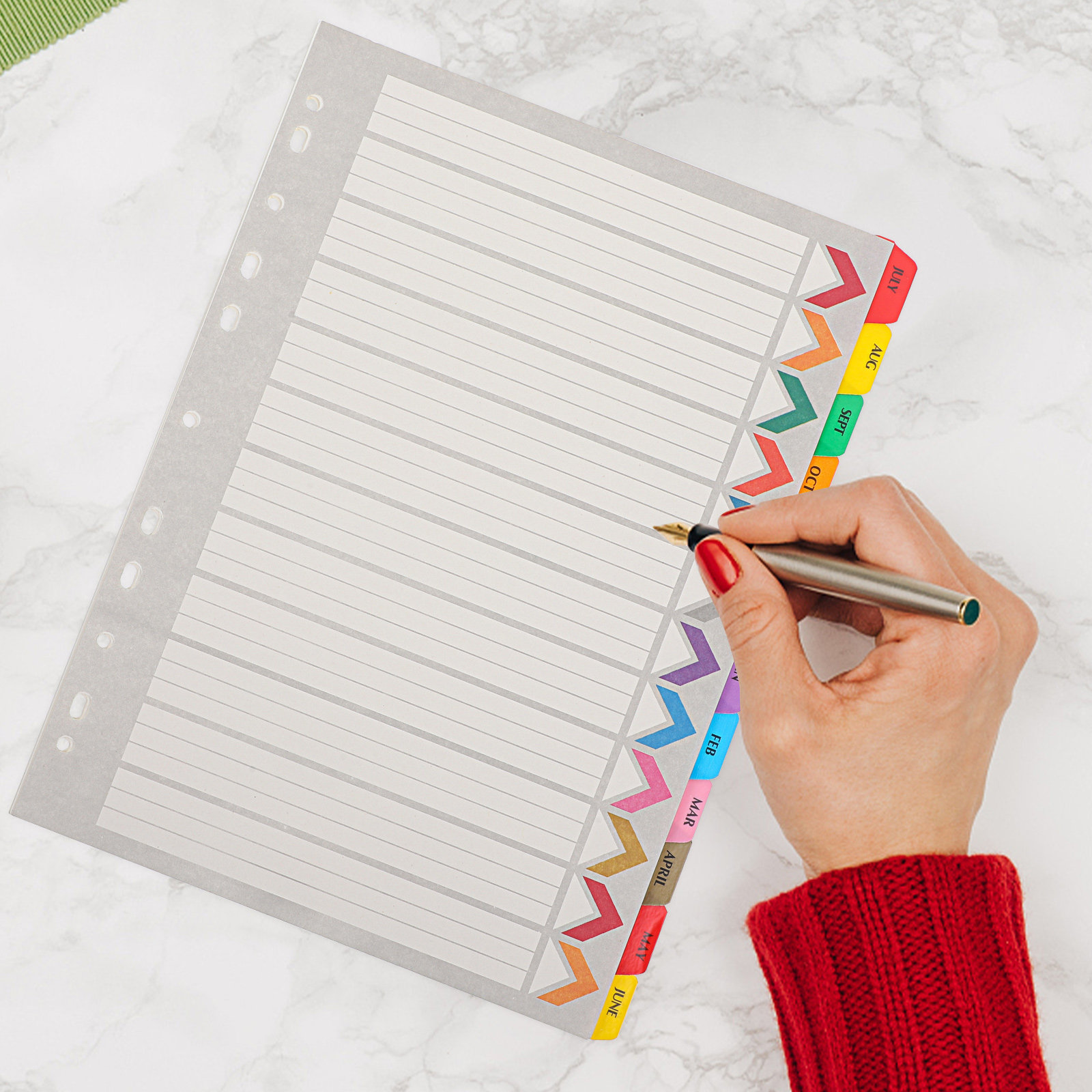 Tab Divider A4 - 12 Yaprak İndeks Bölücü, Çıkarılabilir A4