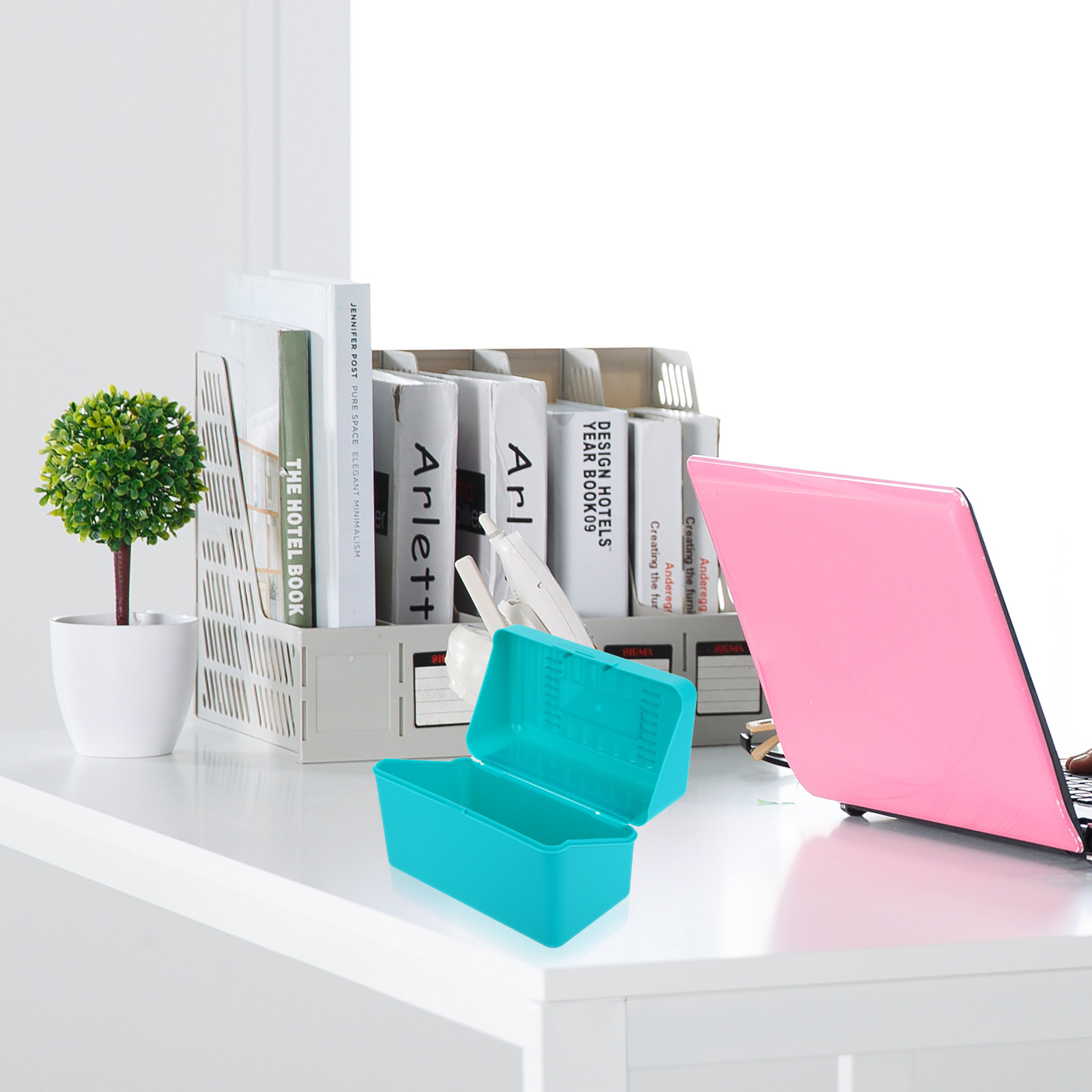 Card Index Box - 4 Adet Plastik İndeks Kartı Dosya