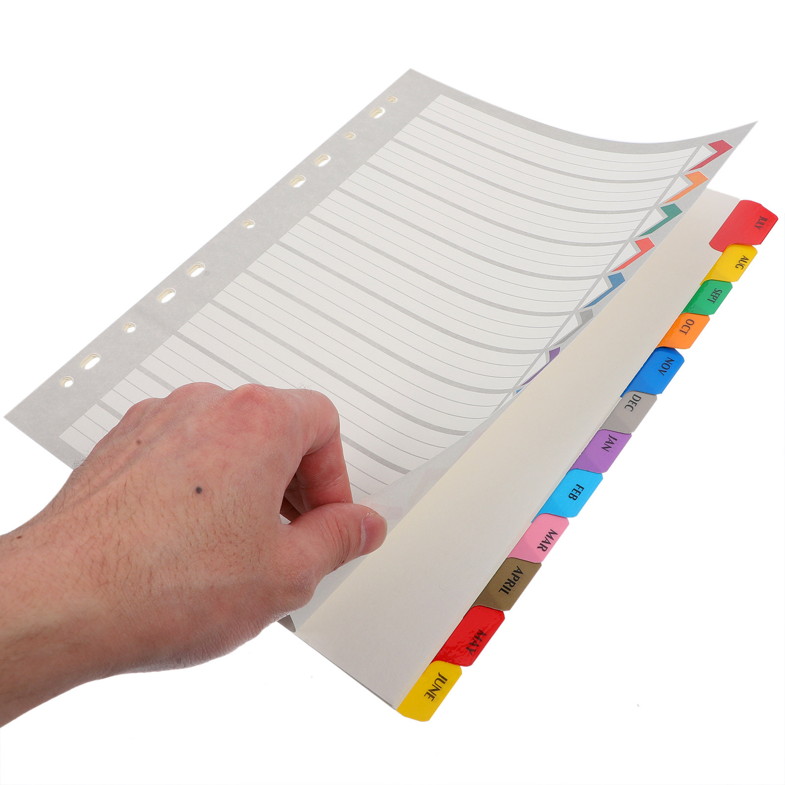 Tab Divider A4 - 12 Sayfa İndeksli Klasör Bölücüler Çıkarılabilir
